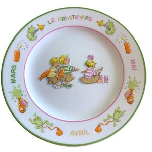 Guy Degrenne The Triplets Spring Porcelain Plate Children